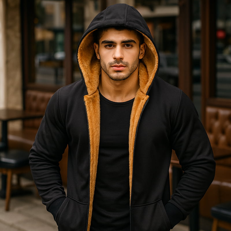 شنل خز قهوه ای مردانه مدل venit