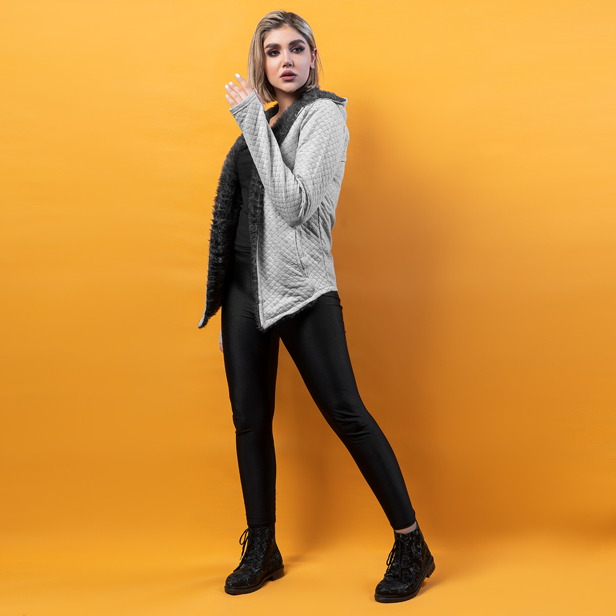 هودی دخترانه طوسی مدل Toran