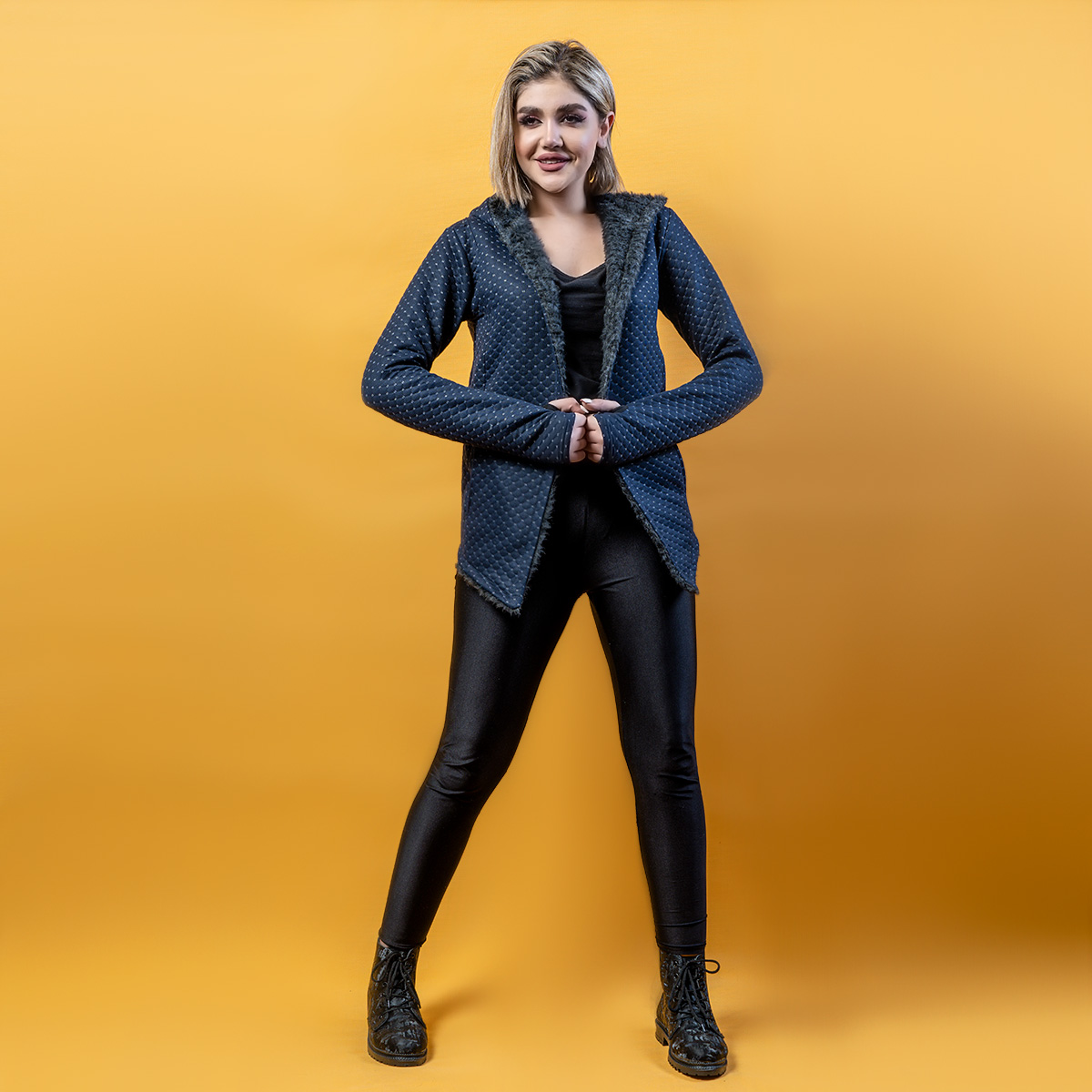 هودی دخترانه سرمه ای مدل Toran