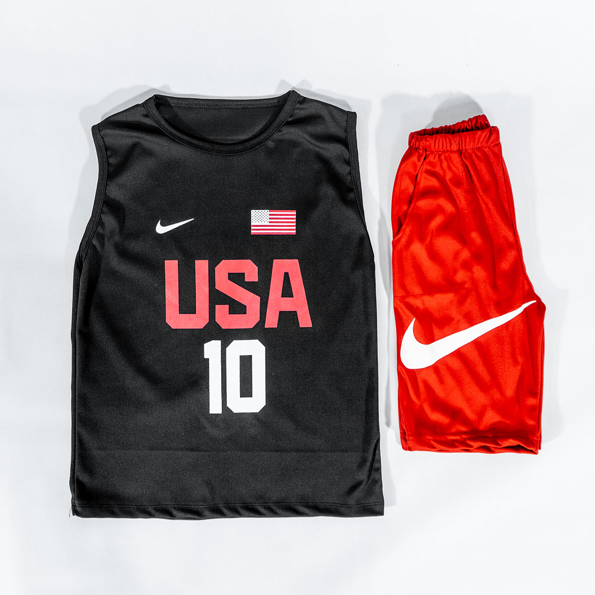 ست رکابی شلوارک Nike مردانه مشکی مدل USA10
