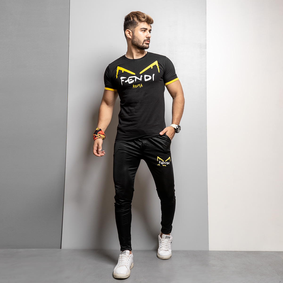 ست تیشرت شلوارFendi مردانه مدل Kiara