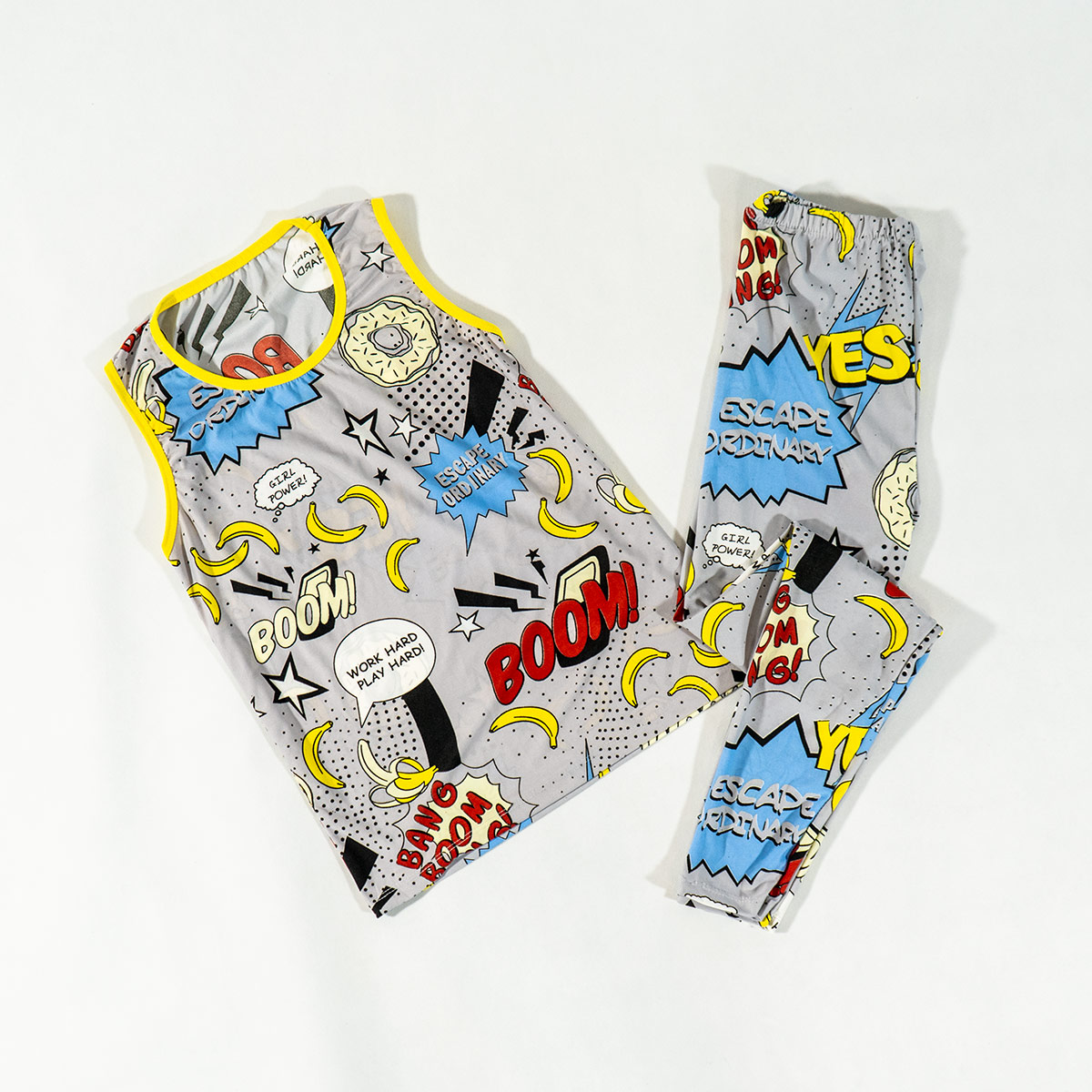 ست تاپ و ساپورت زنانه طوسی مدل Emily