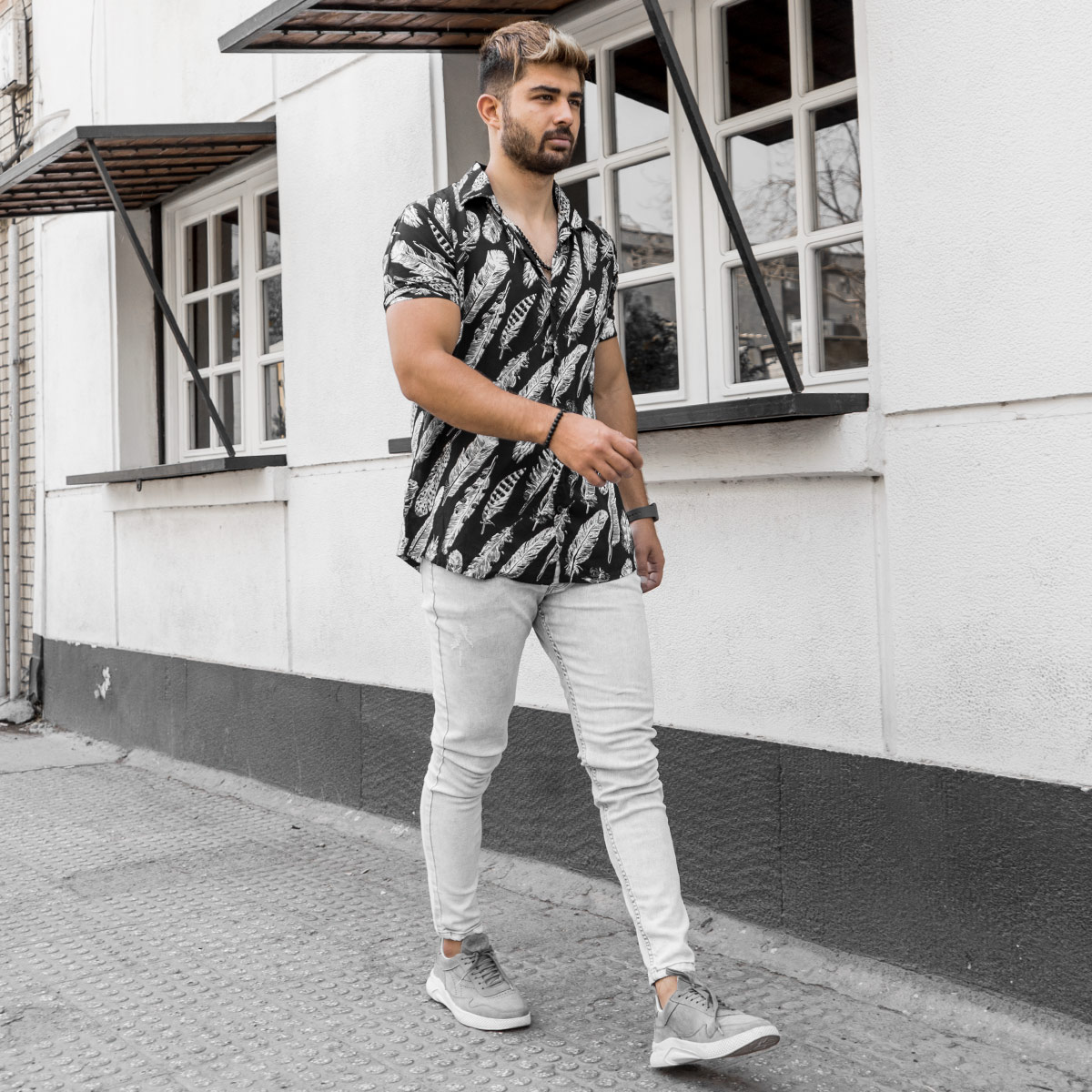 پیراهن هاوایی مردانه مدل Noyan