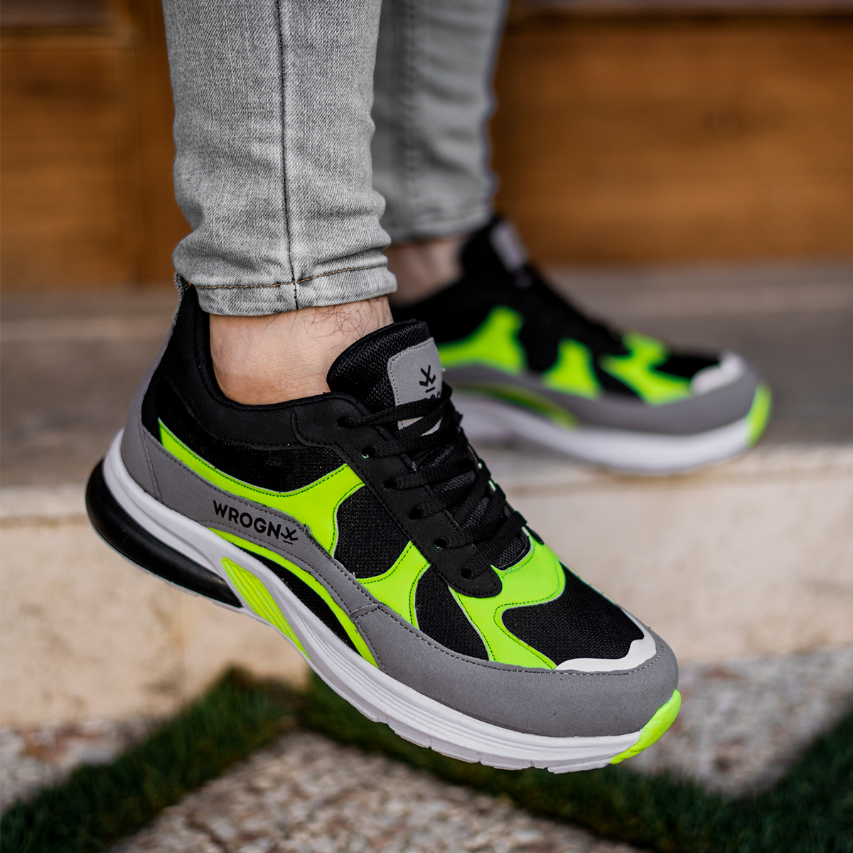 کفش ورزشی Wrognمردانه مشکی سبز مدل Maloni